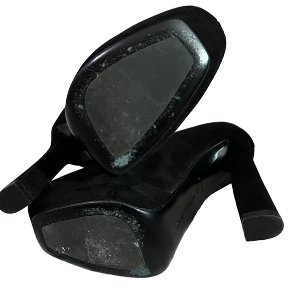 Bottega Veneta Black Split Front Suede Platform Ankle Booties Size 6 - Picture 10 of 10